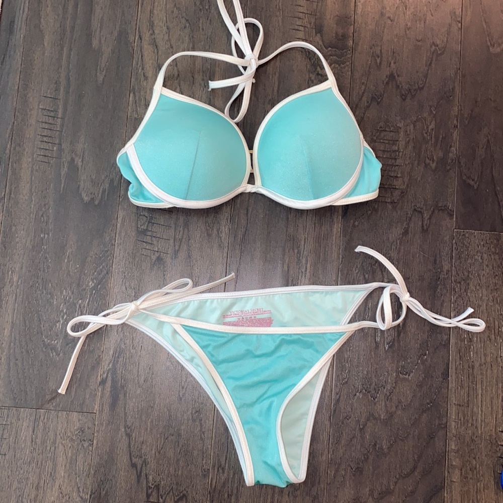 Victoria’s Secret String Bikini - Aqua and White